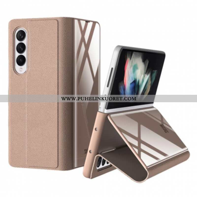 Puhelinkuoret Samsung Galaxy Z Fold 3 5G Kotelot Flip Karkaistu Lasi Ja Keinonahka