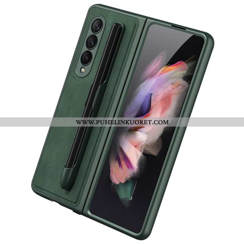 Case Samsung Galaxy Z Fold 3 5G Nahkavaikutteinen Kynäteline Gkk