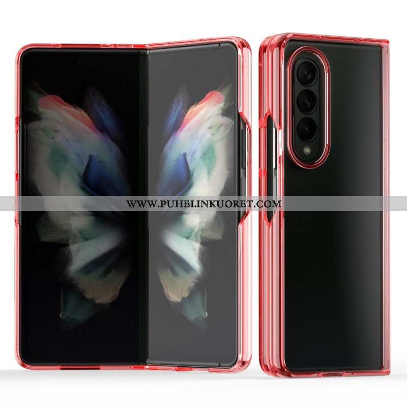 Case Samsung Galaxy Z Fold 3 5G Läpinäkyvät Värilliset Reunat