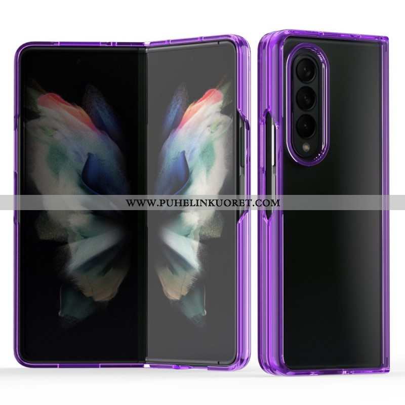 Case Samsung Galaxy Z Fold 3 5G Läpinäkyvät Värilliset Reunat