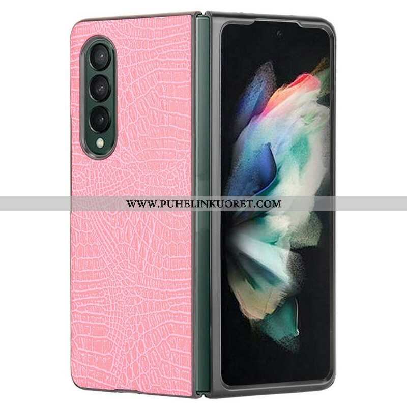 Kuori Samsung Galaxy Z Fold 3 5G Tekokrokotiilin Nahkaa