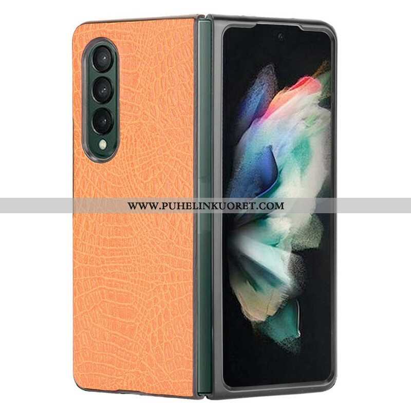 Kuori Samsung Galaxy Z Fold 3 5G Tekokrokotiilin Nahkaa