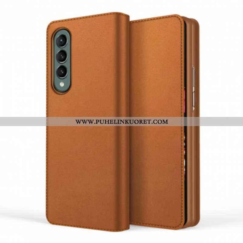 Puhelinkuoret Samsung Galaxy Z Fold 3 5G Kotelot Flip Skin-touch Haljasnahkaa