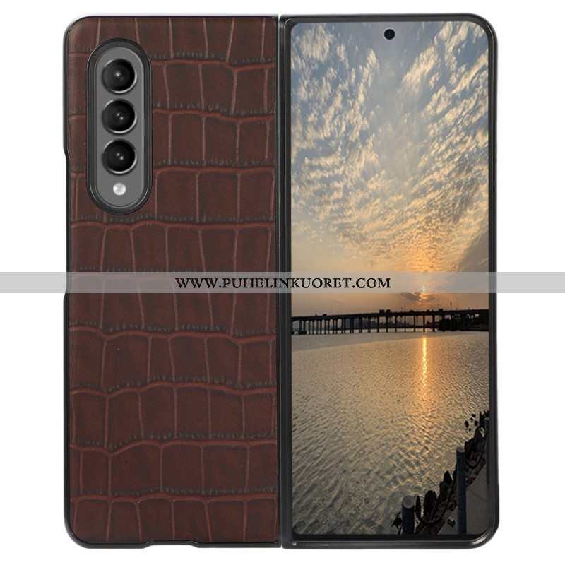 Case Samsung Galaxy Z Fold 4 Aitoa Krokotiilin Nahkaa