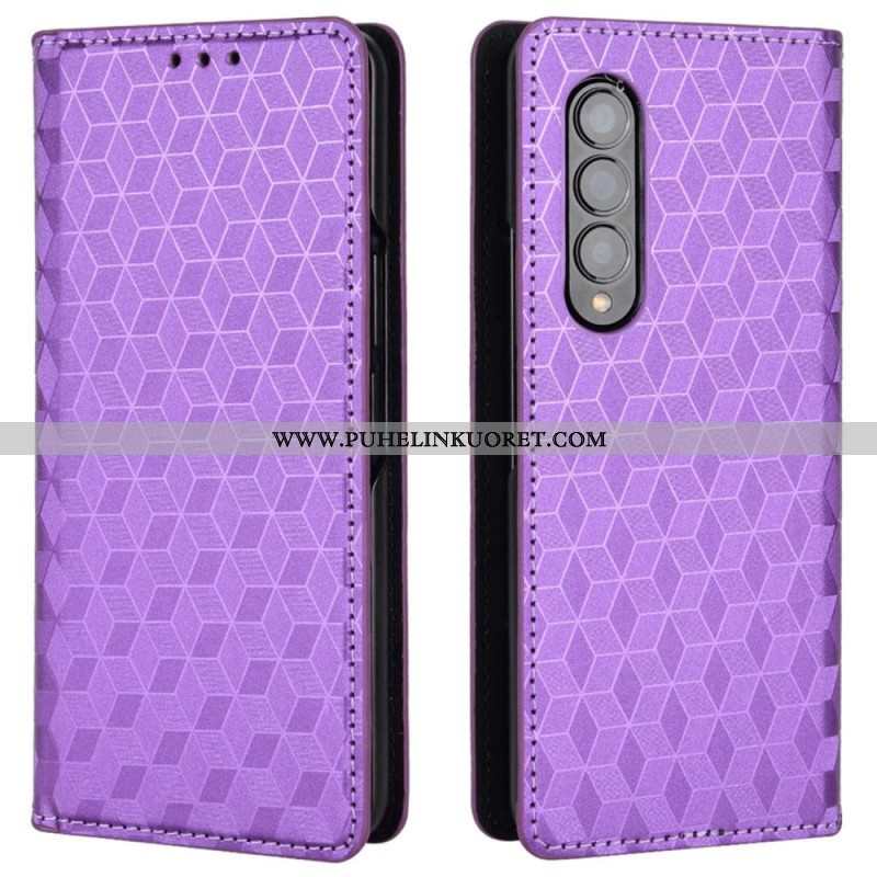 Puhelinkuoret Samsung Galaxy Z Fold 4 Kotelot Flip 3d Kuutio