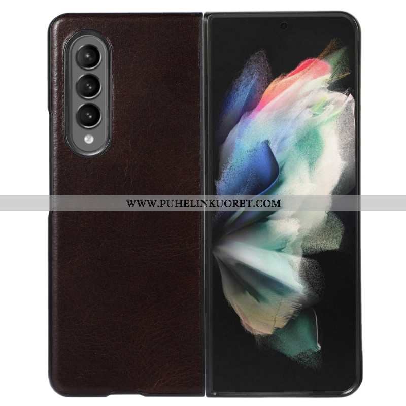 Kuori Samsung Galaxy Z Fold 4 Klassinen Aito Lehmännahka