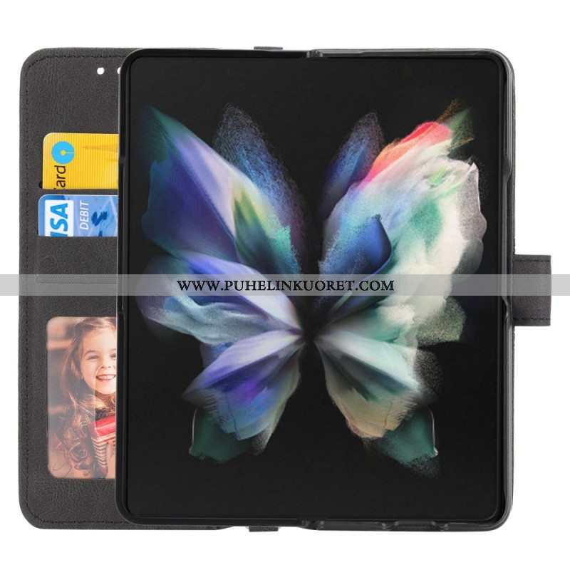 Kotelot Samsung Galaxy Z Fold 4 Keinonahkainen Vyökuvio