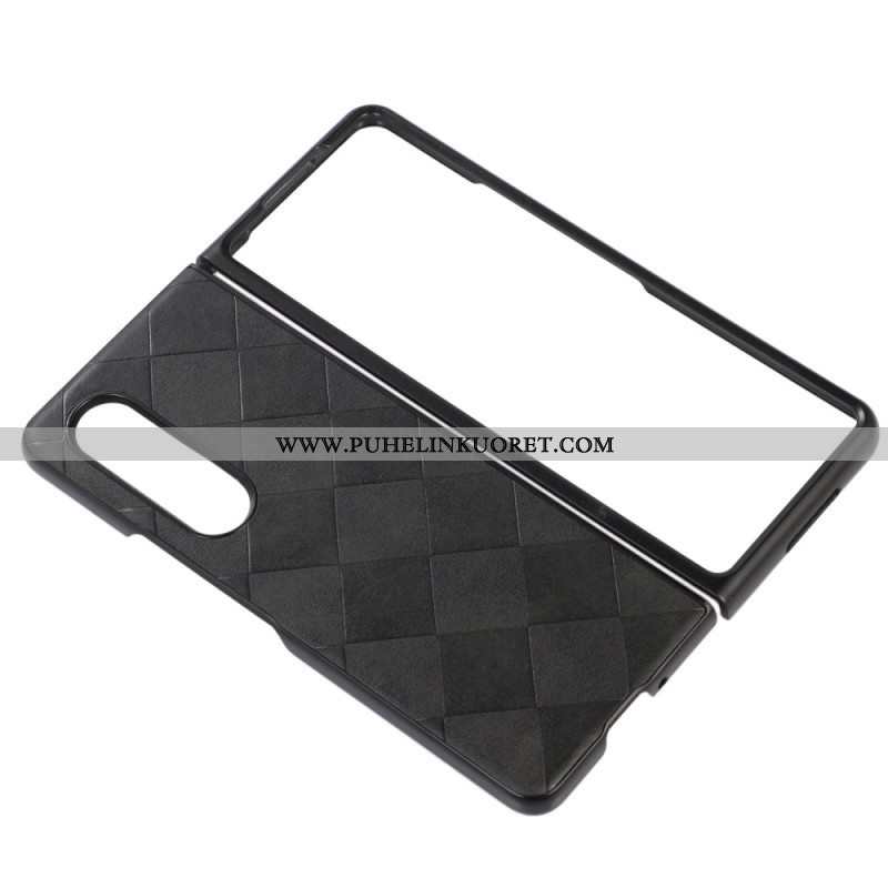 Case Samsung Galaxy Z Fold 4 Keinonahkainen Ruutukuvio