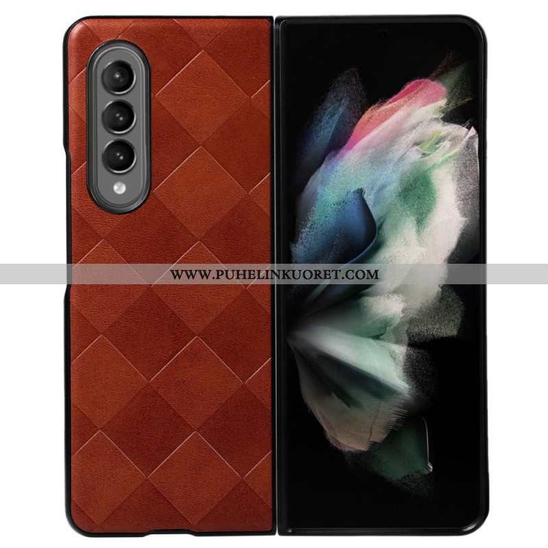 Case Samsung Galaxy Z Fold 4 Keinonahkainen Ruutukuvio