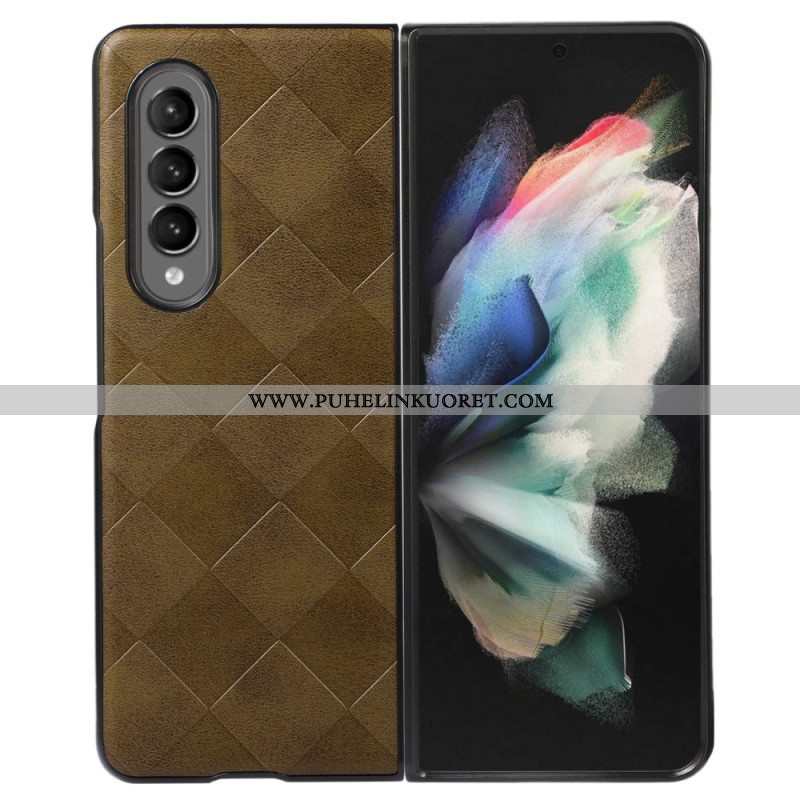 Case Samsung Galaxy Z Fold 4 Keinonahkainen Ruutukuvio