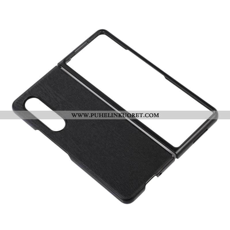 Case Samsung Galaxy Z Fold 4 Faux Leather Puun Rakenne