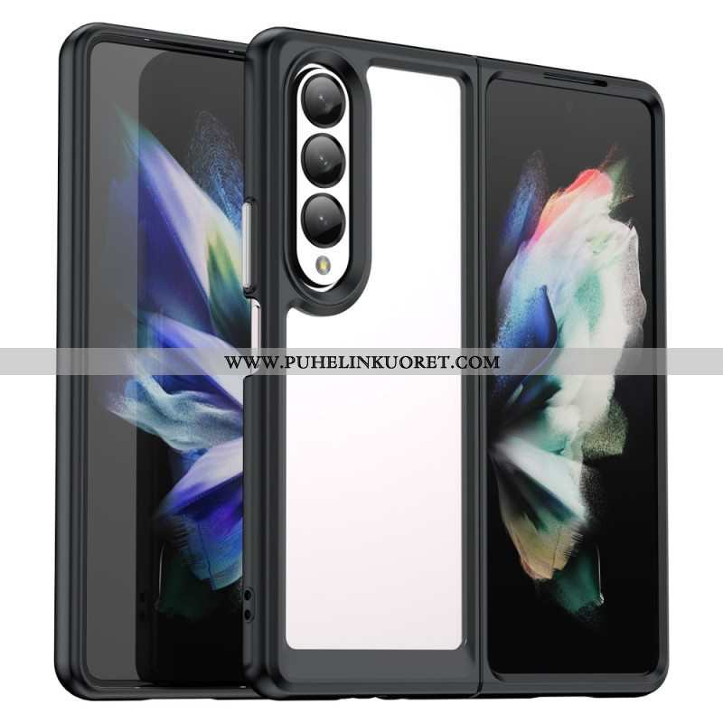 Kuori Samsung Galaxy Z Fold 4 Läpinäkyvät Värilliset Reunat