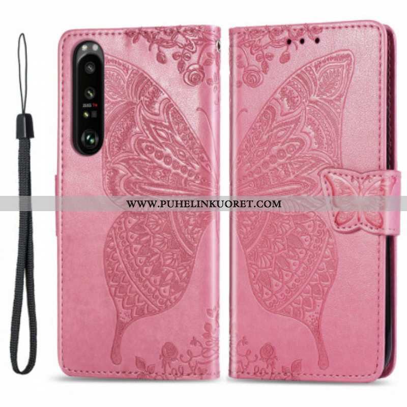 Flip Case Sony Xperia 1 III Puolikkaat Perhoset