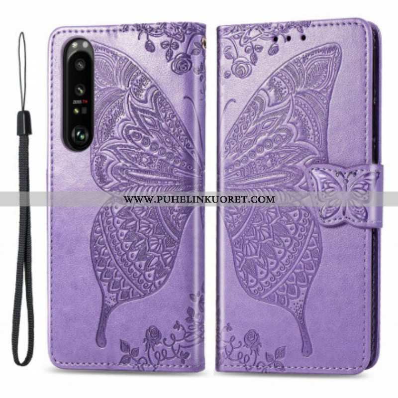 Flip Case Sony Xperia 1 III Puolikkaat Perhoset