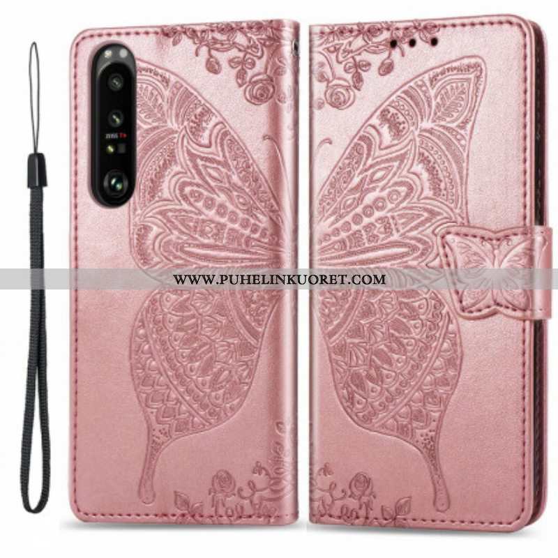 Flip Case Sony Xperia 1 III Puolikkaat Perhoset