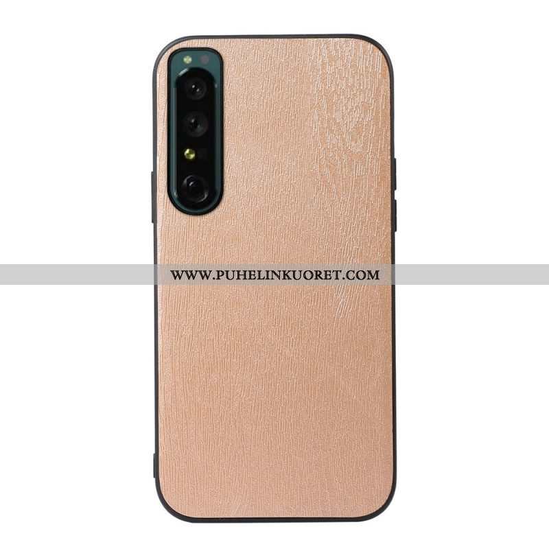 Kuori Sony Xperia 1 IV Faux Leather Puun Rakenne