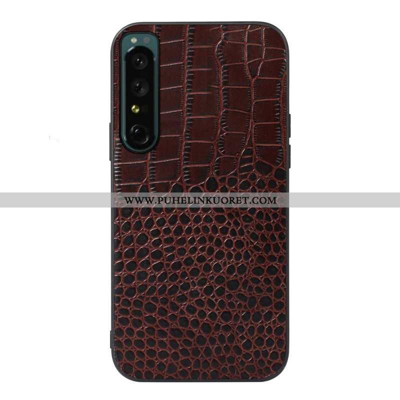 Kuori Sony Xperia 1 IV Aito Crocodile Texture -nahka