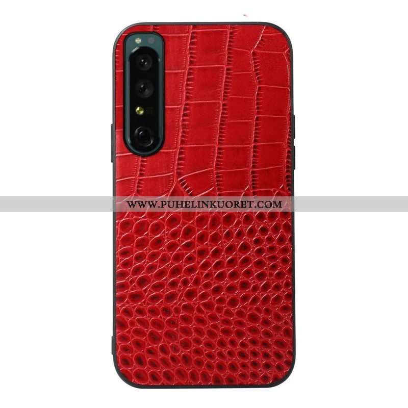 Kuori Sony Xperia 1 IV Aito Crocodile Texture -nahka