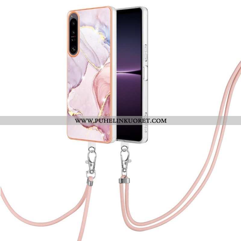 Case Sony Xperia 1 IV Kiristysnyörillä Marmorijohdolla