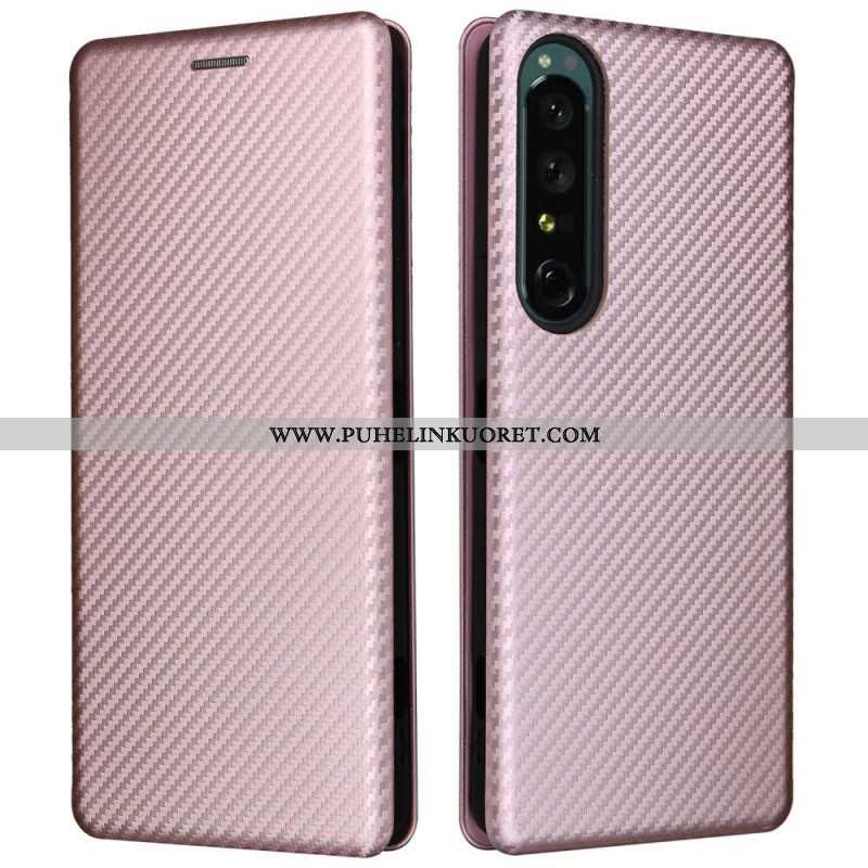 Puhelinkuoret Sony Xperia 1 IV Kotelot Flip Hiilikuiturakenne