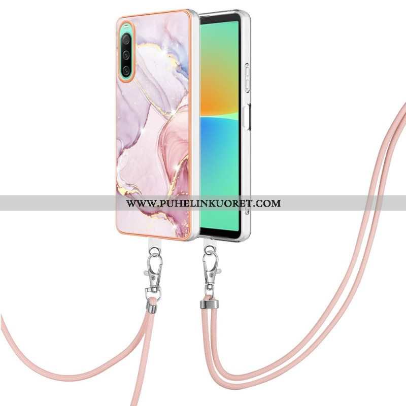 Case Sony Xperia 10 IV Kiristysnyörillä Marmorijohdolla