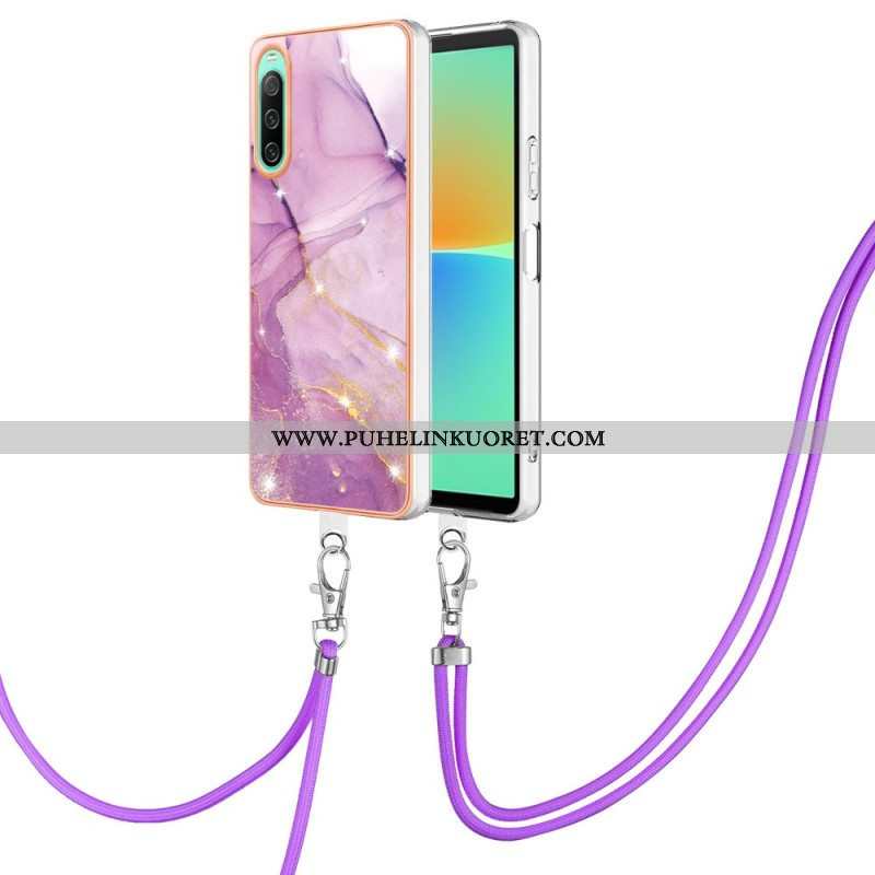 Case Sony Xperia 10 IV Kiristysnyörillä Marmorijohdolla