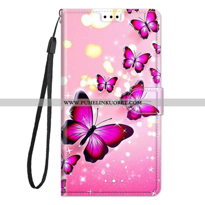 Flip Case Xiaomi 12 / 12X Perhostuuletin Kaulanauhalla