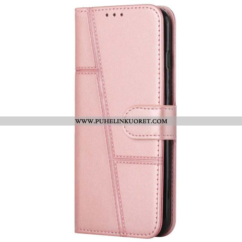 Kotelot Xiaomi 12 Lite Suojaketju Kuori Strappy Geometric Leather Style