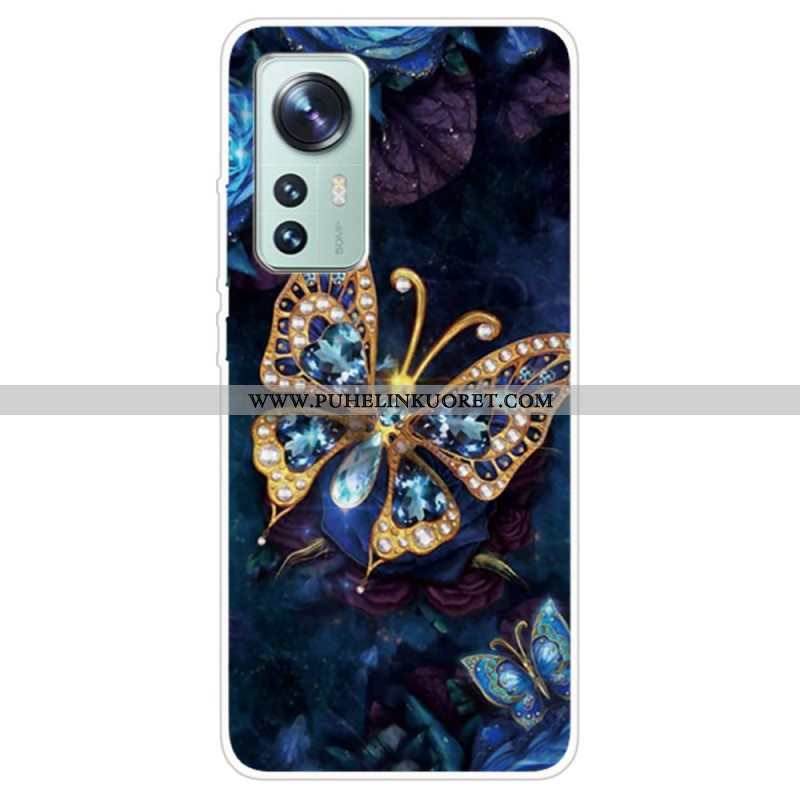 Kuori Xiaomi 12 Pro Silicone Butterfly Decline