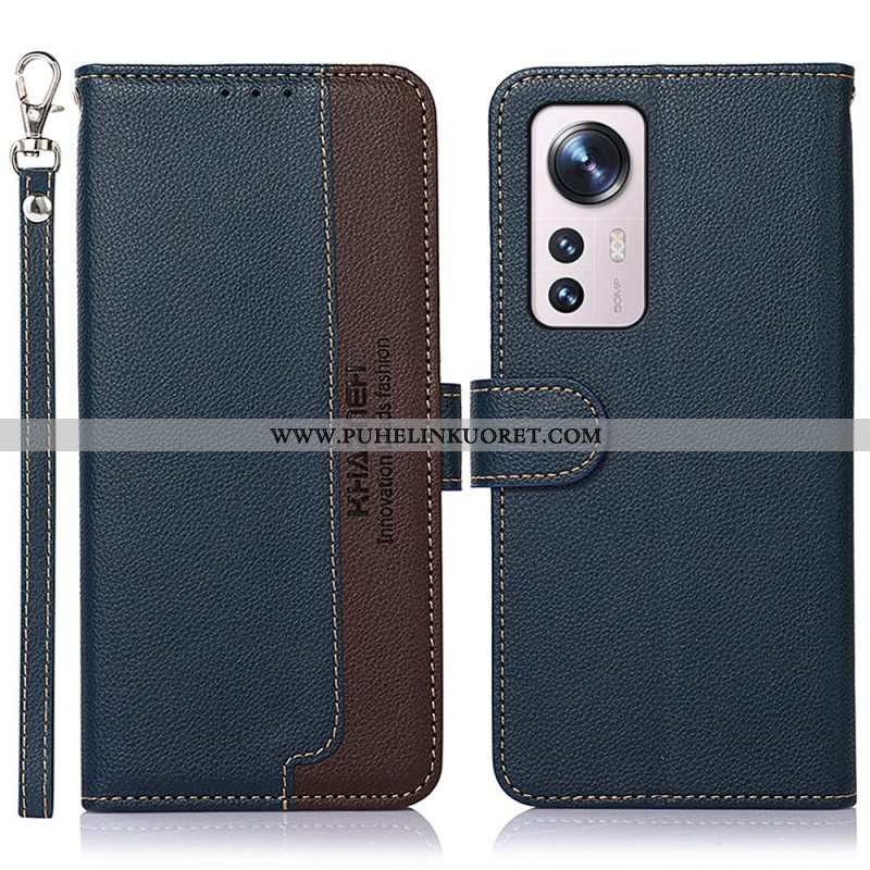 Flip Case Xiaomi 12 Pro Litsi Style Rfid Khazneh