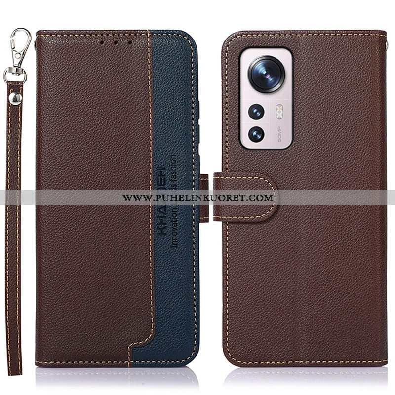 Flip Case Xiaomi 12 Pro Litsi Style Rfid Khazneh