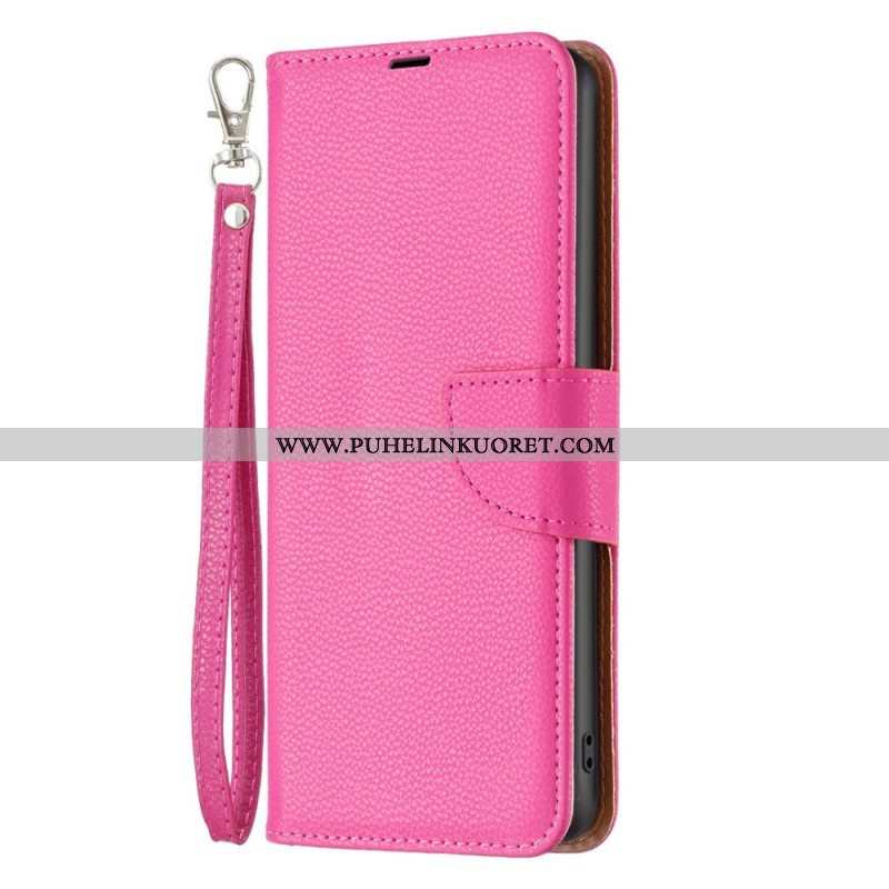 Flip Case Xiaomi 12T / 12T Pro Suojaketju Kuori Strappy Litchi Leather Style