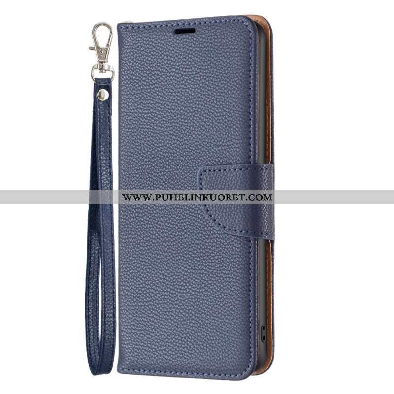 Flip Case Xiaomi 12T / 12T Pro Suojaketju Kuori Strappy Litchi Leather Style