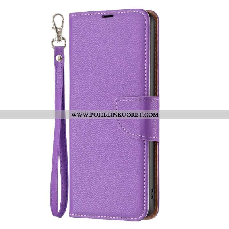 Flip Case Xiaomi 12T / 12T Pro Suojaketju Kuori Strappy Litchi Leather Style