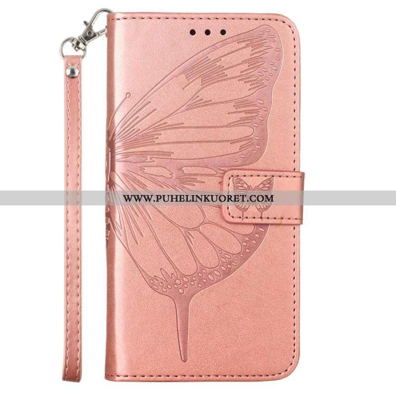 Kotelot Xiaomi 13 Lite Butterfly Design Kaulanauhalla