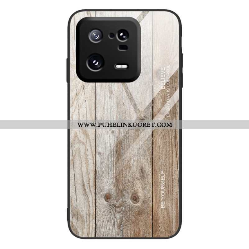 Kuori Xiaomi 13 Pro Wood Design Karkaistu Lasi