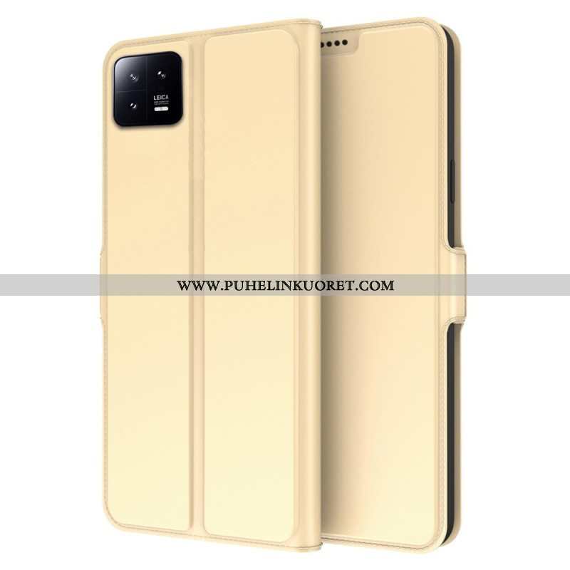 Flip Case Xiaomi 13 Ohut Nahkaefekti