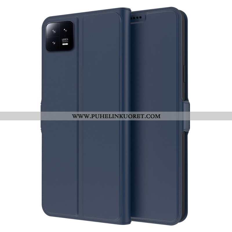 Flip Case Xiaomi 13 Ohut Nahkaefekti