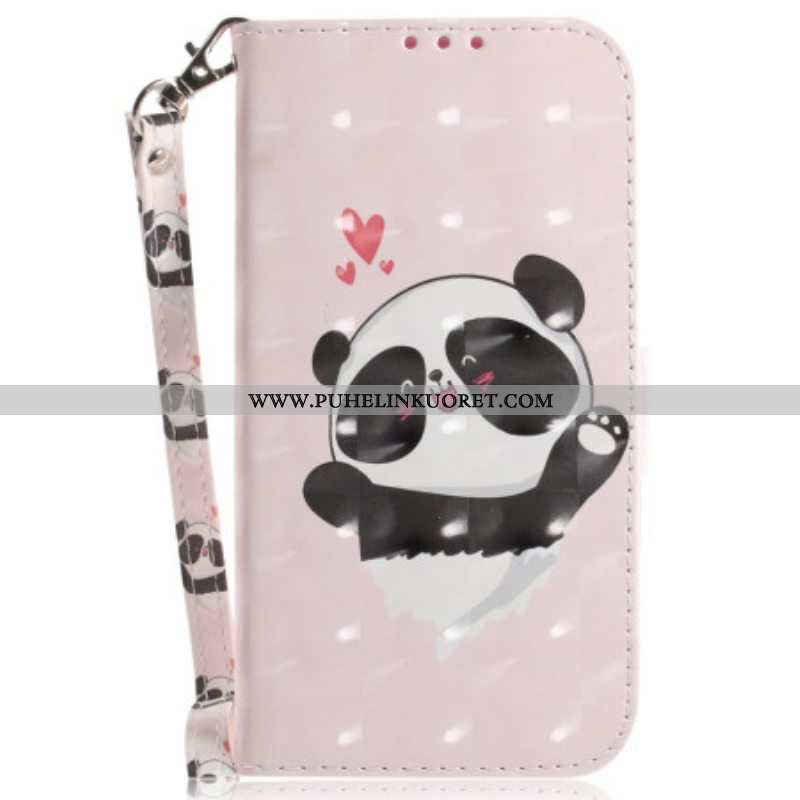 Flip Case Xiaomi 13 Suojaketju Kuori Panda Love With Lanyard