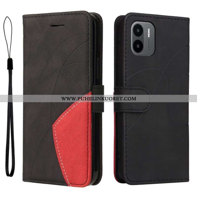 Kotelot Xiaomi Redmi A1 Kaksisävyinen Signature Faux Leather