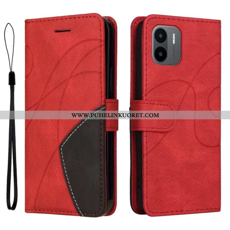 Kotelot Xiaomi Redmi A1 Kaksisävyinen Signature Faux Leather