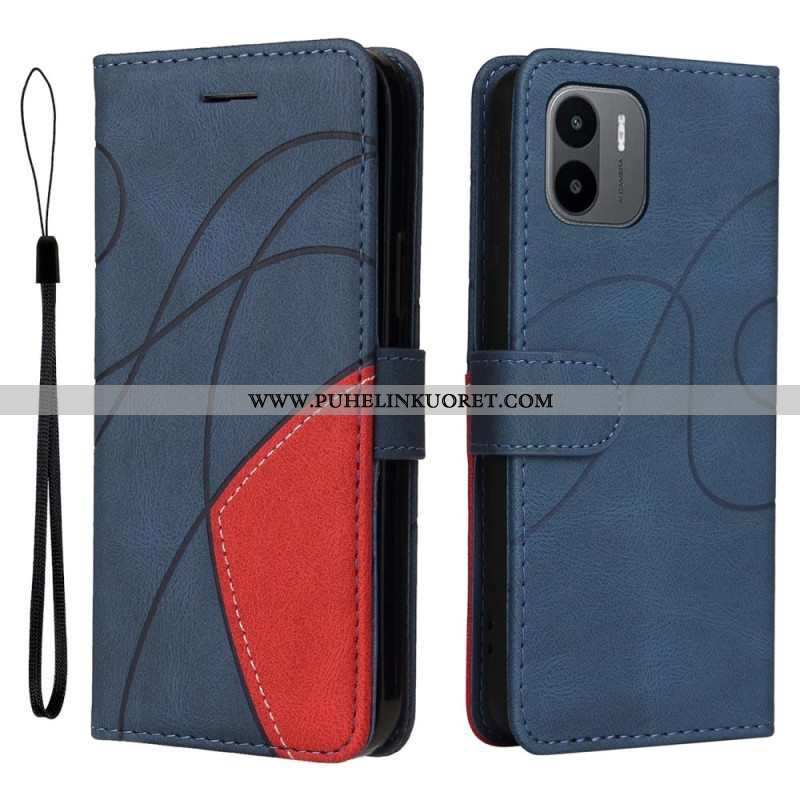 Kotelot Xiaomi Redmi A1 Kaksisävyinen Signature Faux Leather