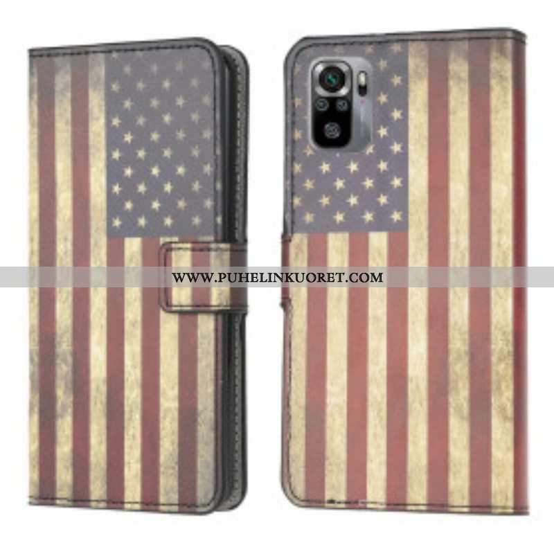 Flip Case Xiaomi Redmi Note 10 / 10S Amerikan Lippu