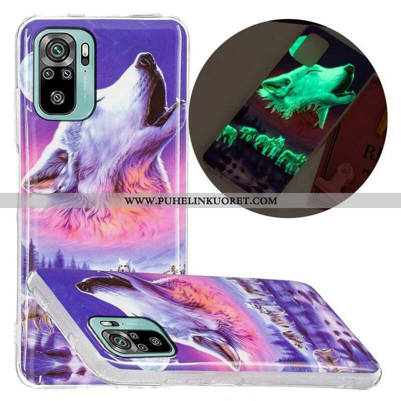 Case Xiaomi Redmi Note 10 / 10S Fluorescent Wolf -sarja