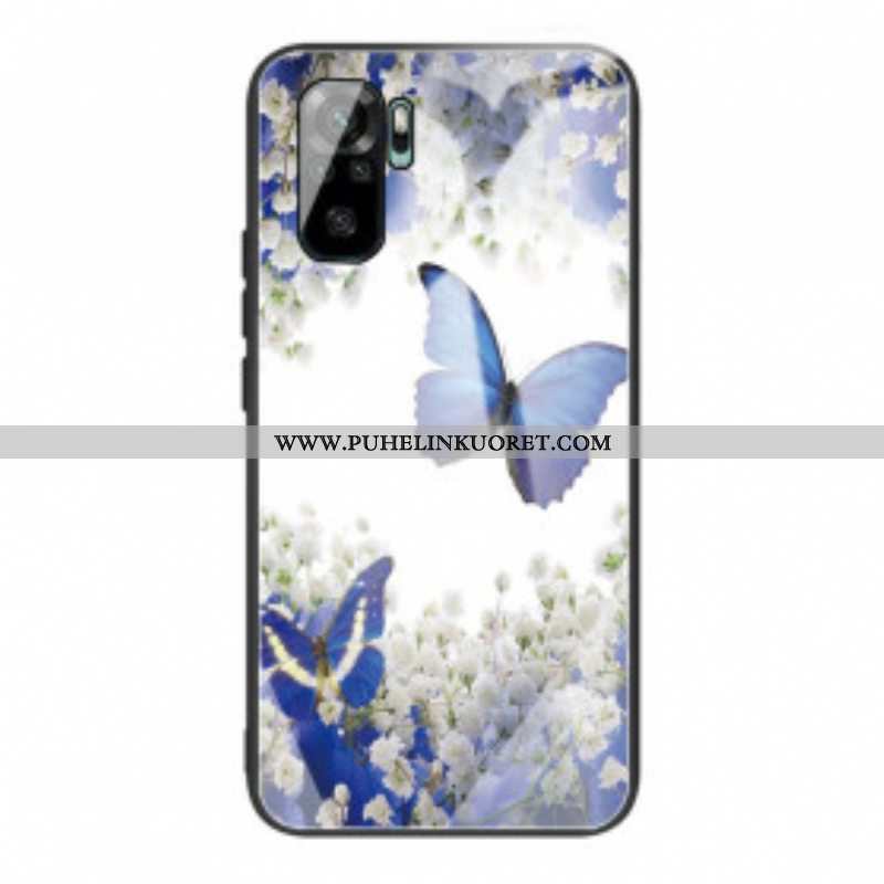 Kuori Xiaomi Redmi Note 10 / 10S Butterflies Design Karkaistu Lasi