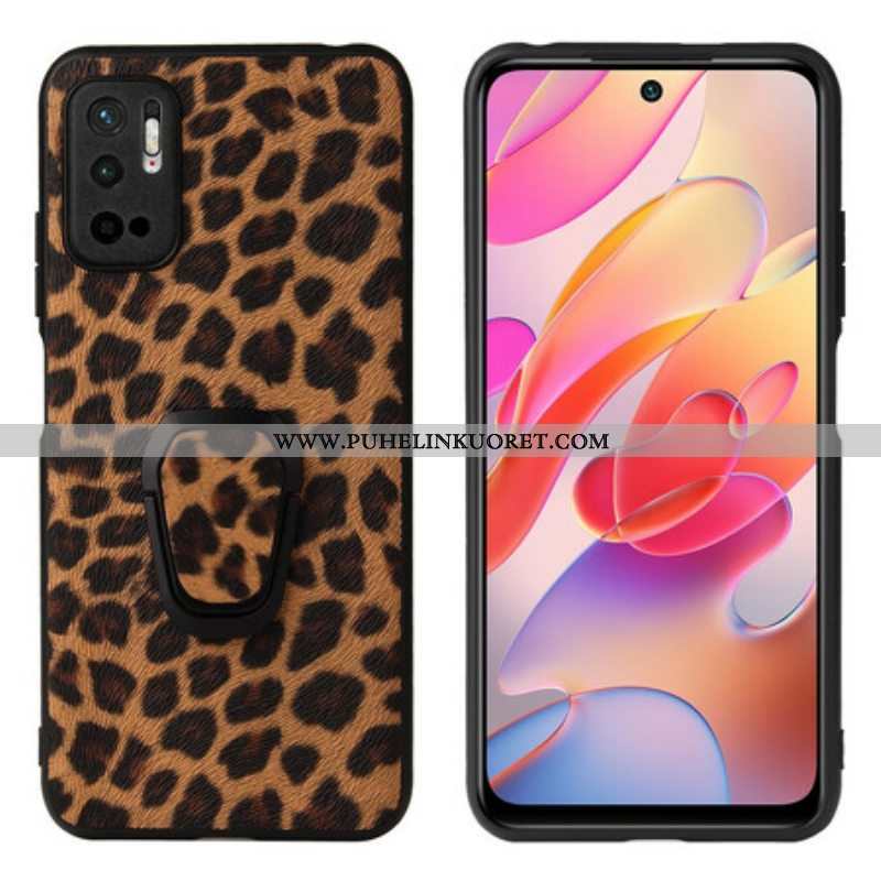 Kuori Xiaomi Redmi Note 10 5G Leopard Ring -tuki