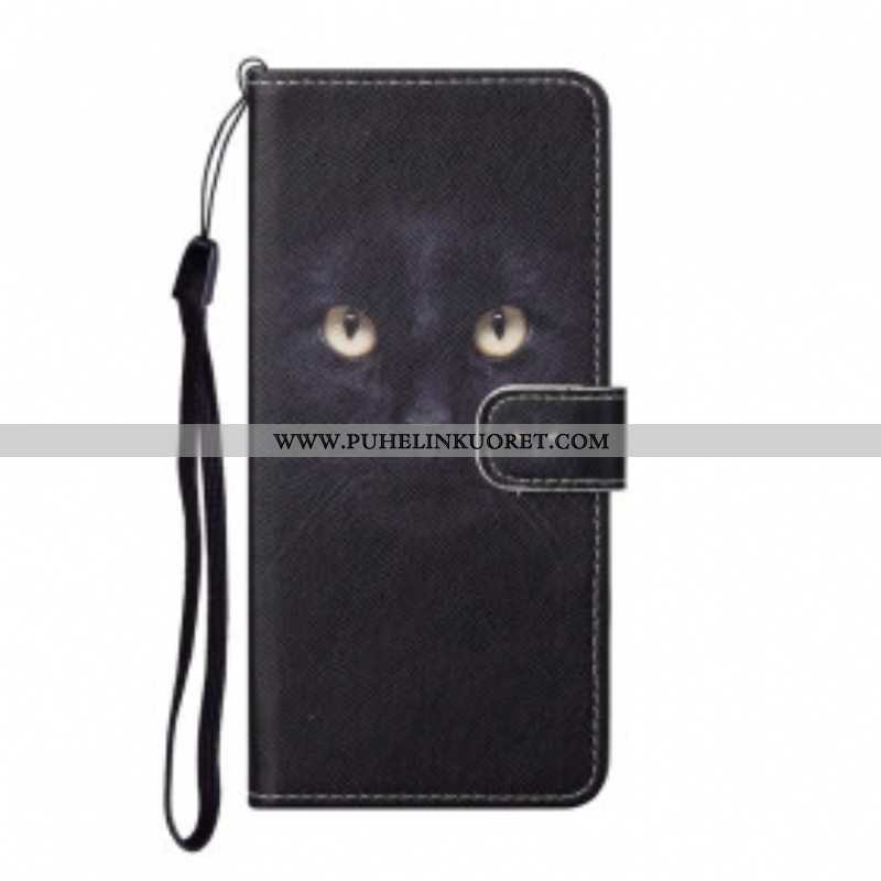 Kotelot Xiaomi Redmi Note 10 Pro Suojaketju Kuori Strappy Black Cat Eyes