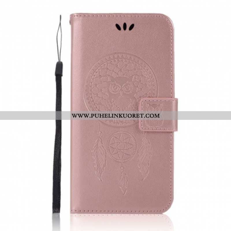 Nahkakotelo Xiaomi Redmi Note 10 Pro Nahkaefekti Dreamcatcher Owl