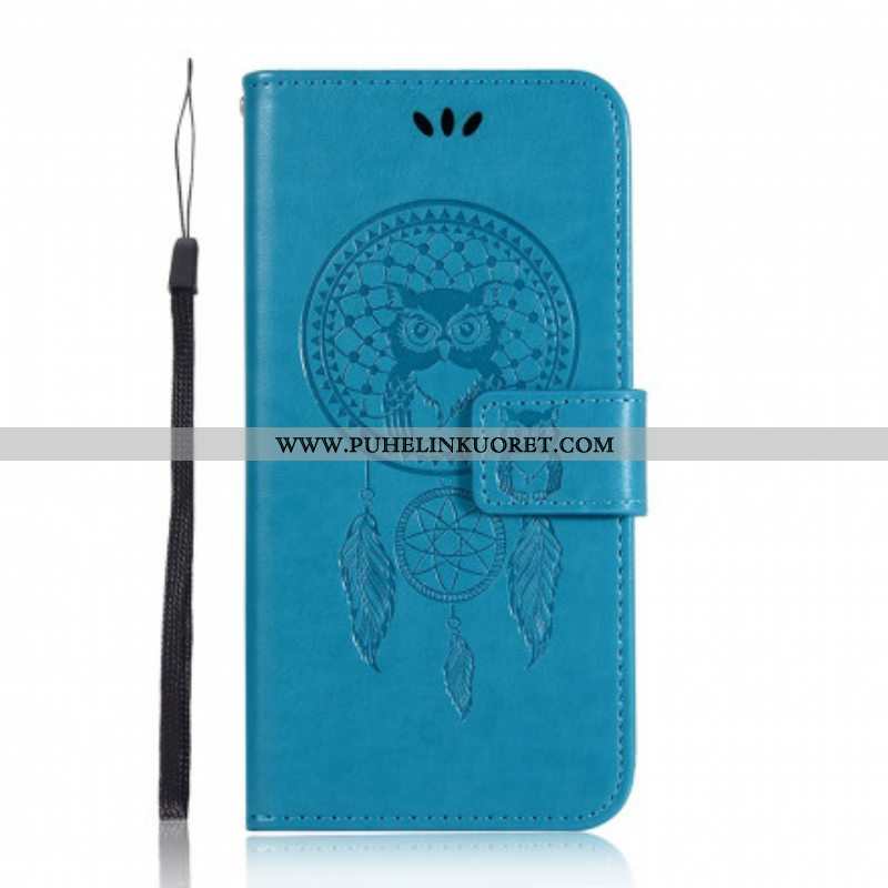 Nahkakotelo Xiaomi Redmi Note 10 Pro Nahkaefekti Dreamcatcher Owl