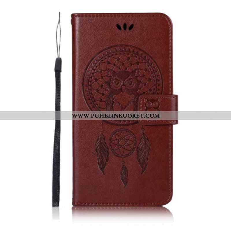 Nahkakotelo Xiaomi Redmi Note 10 Pro Nahkaefekti Dreamcatcher Owl